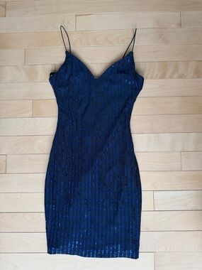 B Darlin Juniors size 0 blue shimmer bodycon dress